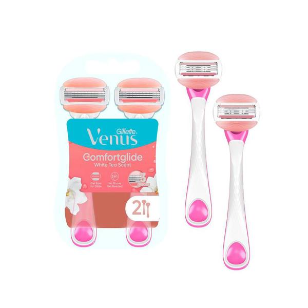 GILLETTE VENUS COMFORTGLIDE WHITE TEA DISPOSABLE RAZORS 2 PACK