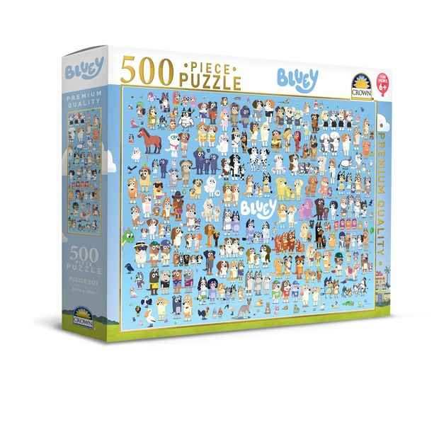 500 Piece Bluey and Friends Crown Puzzle