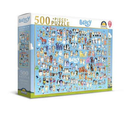 500 Piece Bluey and Friends Crown Puzzle