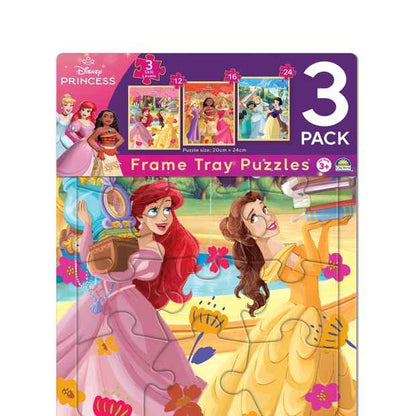 3 Pack Disney Princess Frame Tray Puzzles