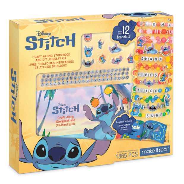 1865 Piece Make It Real Disney Lilo & Stitch Craft Along Storybook and DIY Jewelry Kit