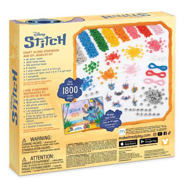 1865 Piece Make It Real Disney Lilo & Stitch Craft Along Storybook and DIY Jewelry Kit