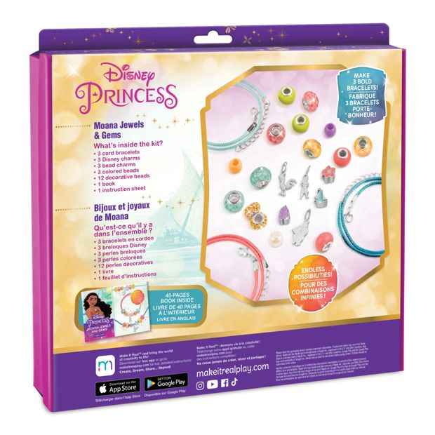 26 Piece Make It Real Disney Princess Moana Jewels and Gems Bracelet Set