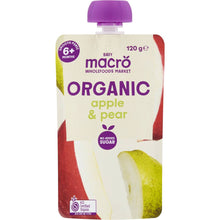 Macro Organic Baby Food Apple & Pear 6m 120g