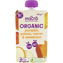 Macro Organic Baby Food Pumpkin Potato Carrot & Sweetcorn 120g
