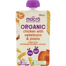 Macro Organic Baby Food Chicken & Sweetcorn Pasta 6m 120g