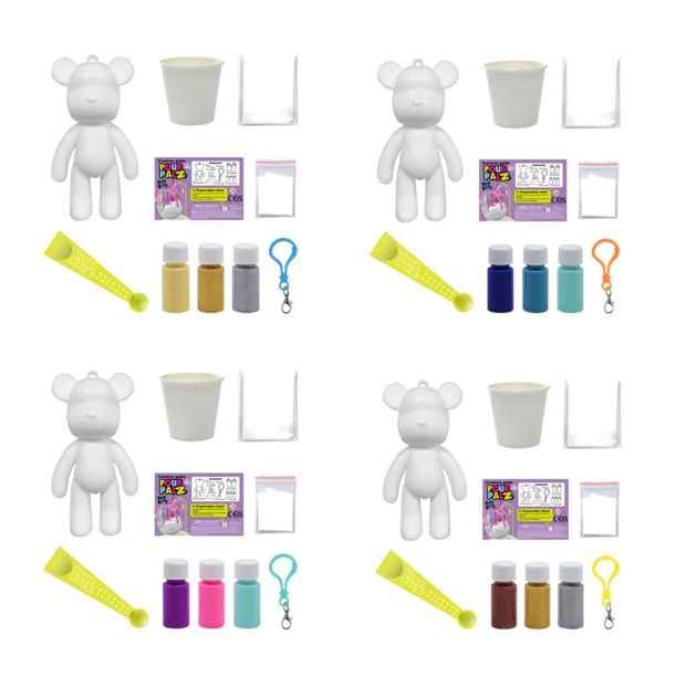 Pour PalZ Mini Paint Bear Keyring - Assorted