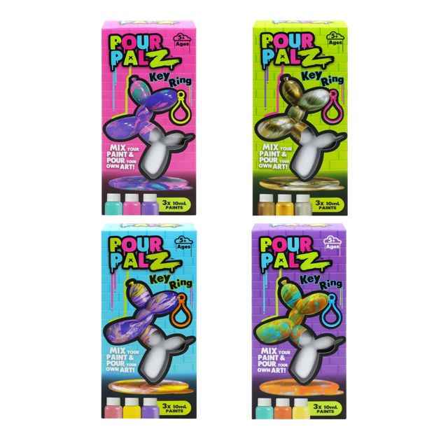 Pour Palz Mini Balloon Dog Keyring - Assorted
