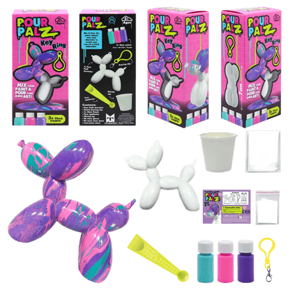 Pour Palz Mini Balloon Dog Keyring - Assorted
