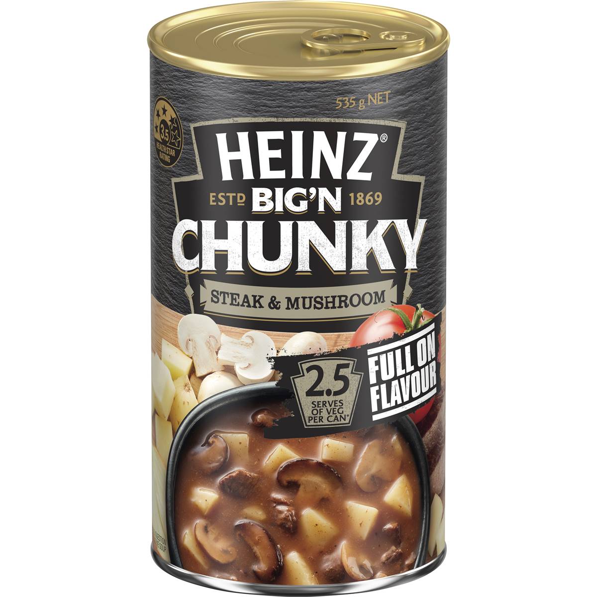 Heinz Big n Chunky Steak & Mushroom Soup Ready Meals 535g