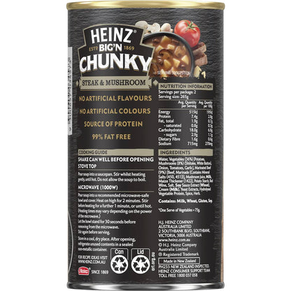 Heinz Big n Chunky Steak & Mushroom Soup Ready Meals 535g