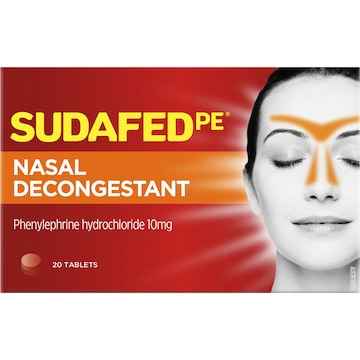 Sudafed Pe Nasal Decongestant Tablets 20 pack
