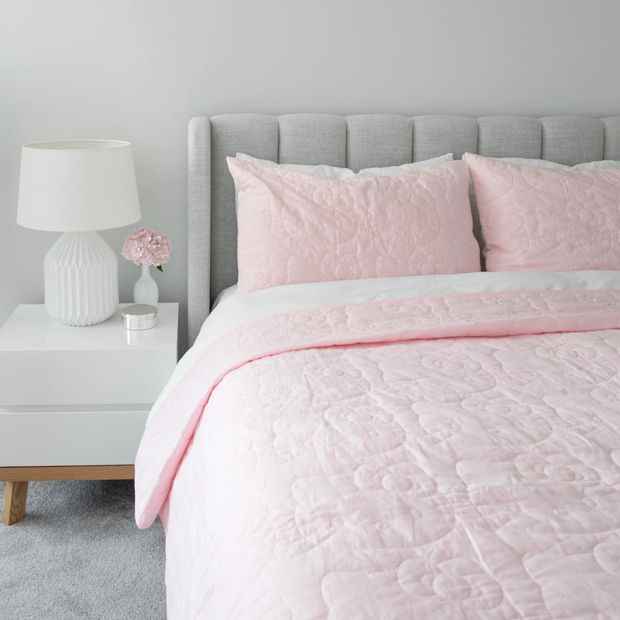 Quilted Coverlet with Character Design - Pink