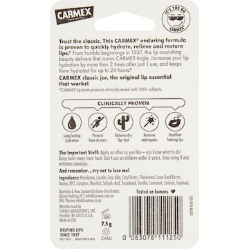 Carmex Lip Balm Moisturising Jar 7.5g