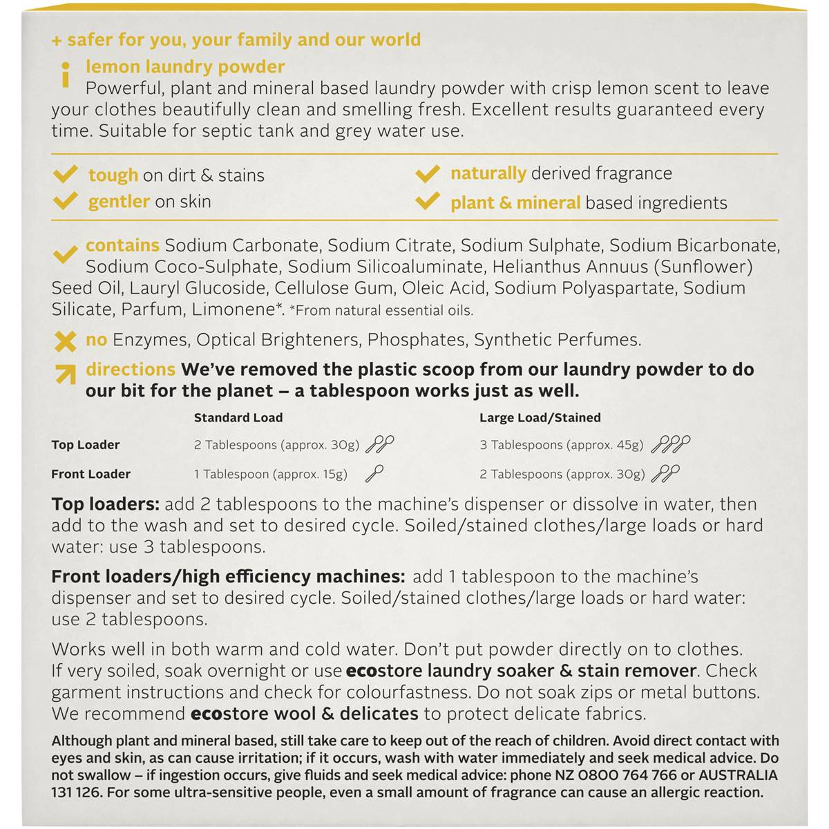 Ecostore Laundry Powder Lemon 1kg