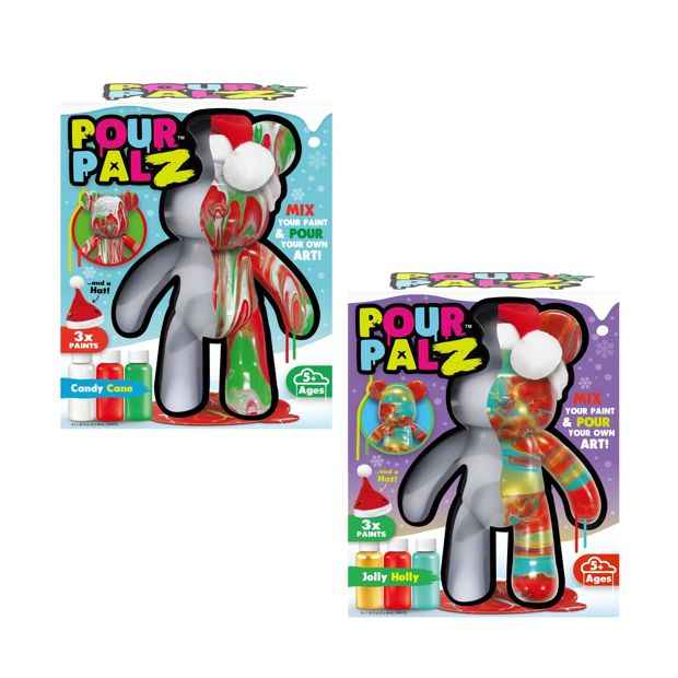 Pour Palz Festive Bear With Santa Hat