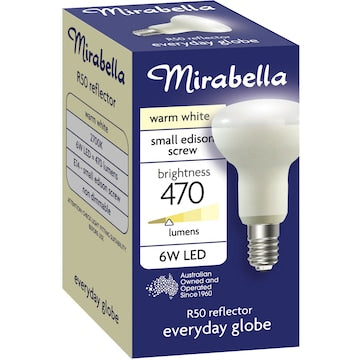 Mirabella 6W LED R50 Reflector Small Edison Screw Warm White each