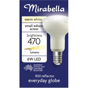 Mirabella 6W LED R50 Reflector Small Edison Screw Warm White each