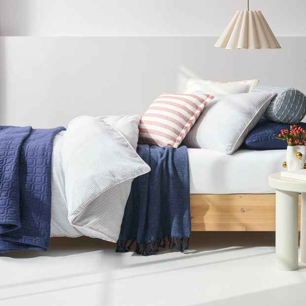 Ayden Cotton Quilted Coverlet Set - SB/DB