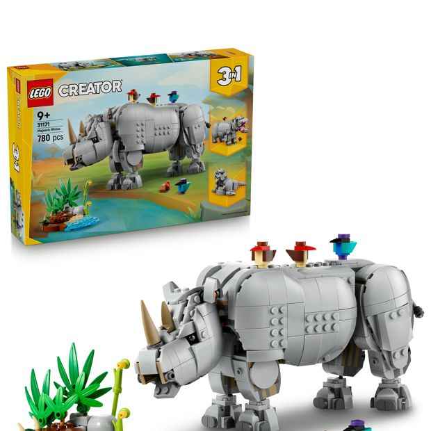 LEGO® Creator 3in1 Wild Animals: Majestic Rhino with Birds 31171