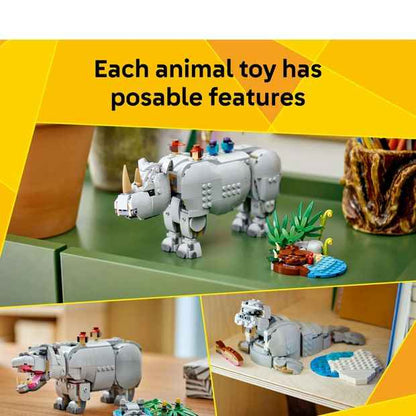 LEGO® Creator 3in1 Wild Animals: Majestic Rhino with Birds 31171