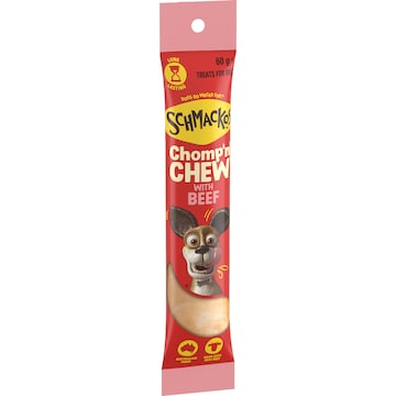 Schmackos Chomp n Chew With Beef Large Dog Treats 60g