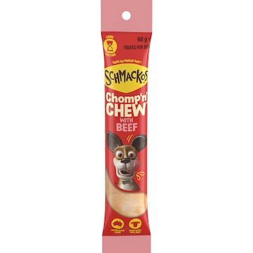 Schmackos Chomp n Chew With Beef Large Dog Treats 60g