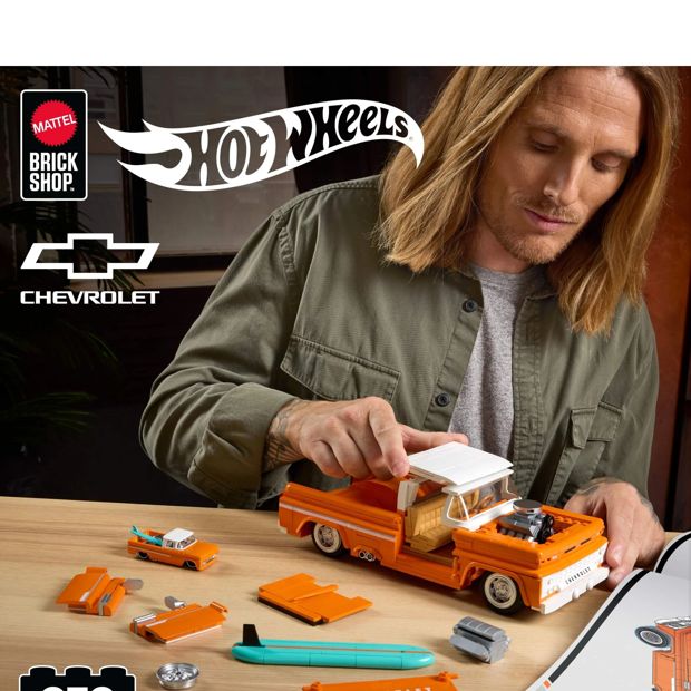 Mattel Brick Shop Hot Wheels Custom ’62 Chevy Pickup Building Toy Kit