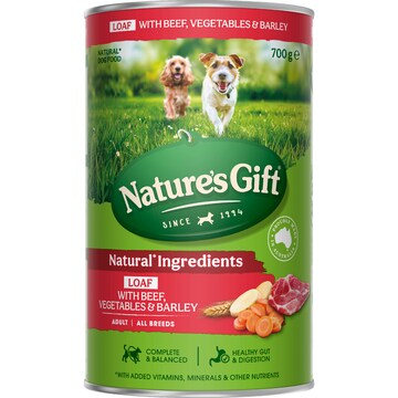 Nature's Gift Adult Wet Dog Food Loaf Lamb With Beef Vegetables & Barley 700g
