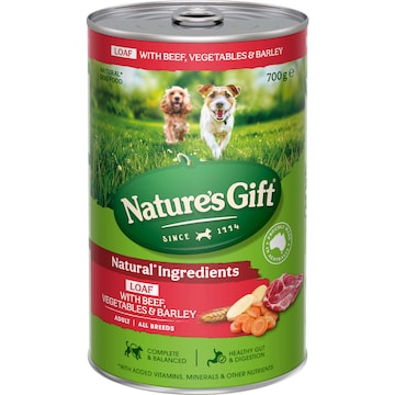 Nature's Gift Adult Wet Dog Food Loaf Lamb With Beef Vegetables & Barley 700g