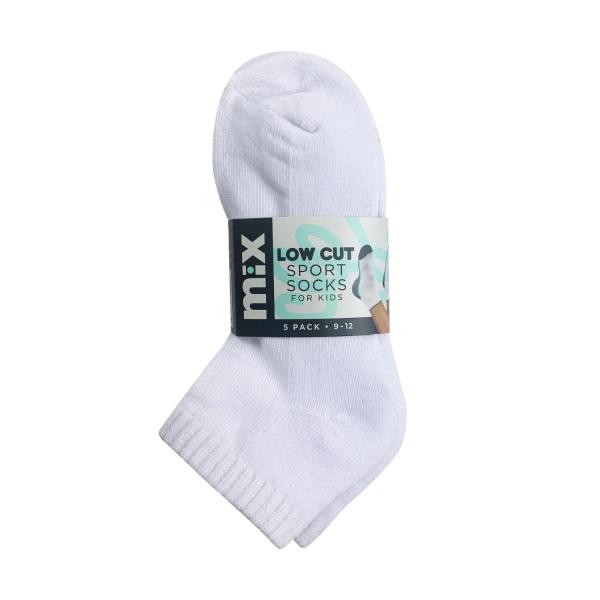 Kids Low Cut Sport Socks White Size 13-3