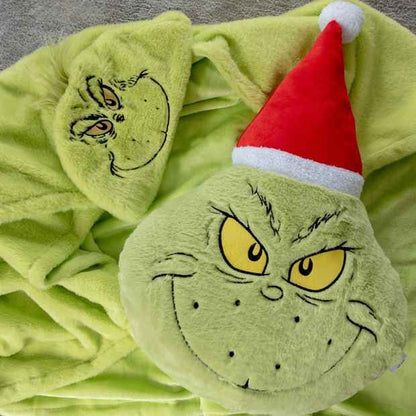 The Grinch Christmas Hooded Blanket Throw