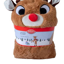 Rudolph Christmas Hooded Blanket Throw
