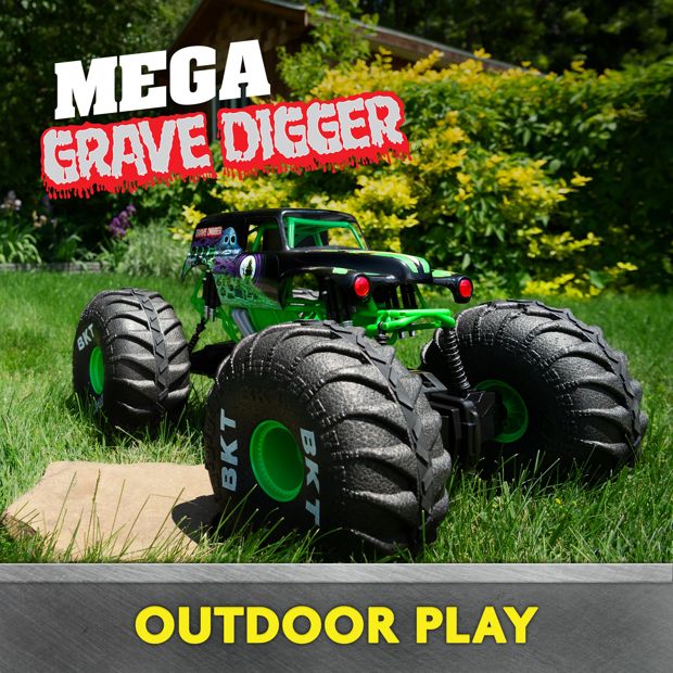 Monster Jam Official Mega Grave Digger All-Terrain 1:6 Scale Remote Control Monster Truck