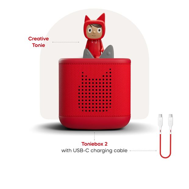 Tonies - Toniebox 2 Starter Set with Creative Tonie Rubie - Sunset Red