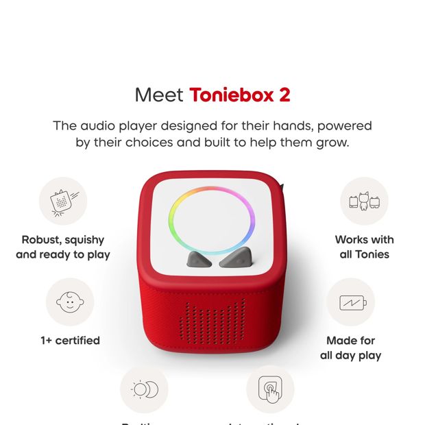 Tonies - Toniebox 2 Starter Set with Creative Tonie Rubie - Sunset Red