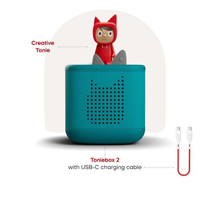 Tonies - Toniebox 2 Starter Set with Creative Tonie Rubie - Tropical Teal