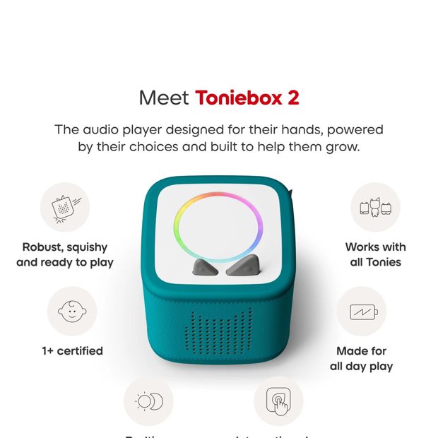 Tonies - Toniebox 2 Starter Set with Creative Tonie Rubie - Tropical Teal