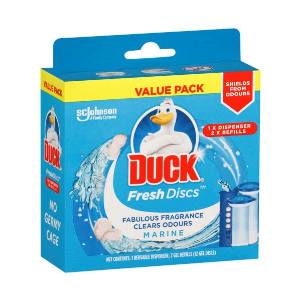 DUCK FRESH DISCS TOILET CLEANER MARINE VALUE 2X36ML