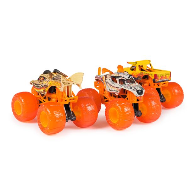 Monster Jam Earth Set: Official El Toro Loco, Dalmatian, Dragon 1:64 Scale Die-Cast Monster Trucks 3 Pack