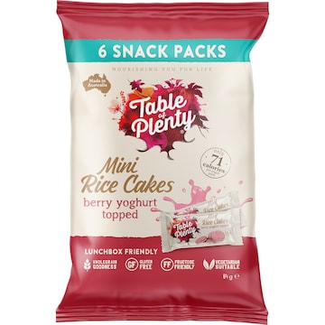 Table Of Plenty Mini Rice Cakes Berry Yoghurt Topped 6 pack