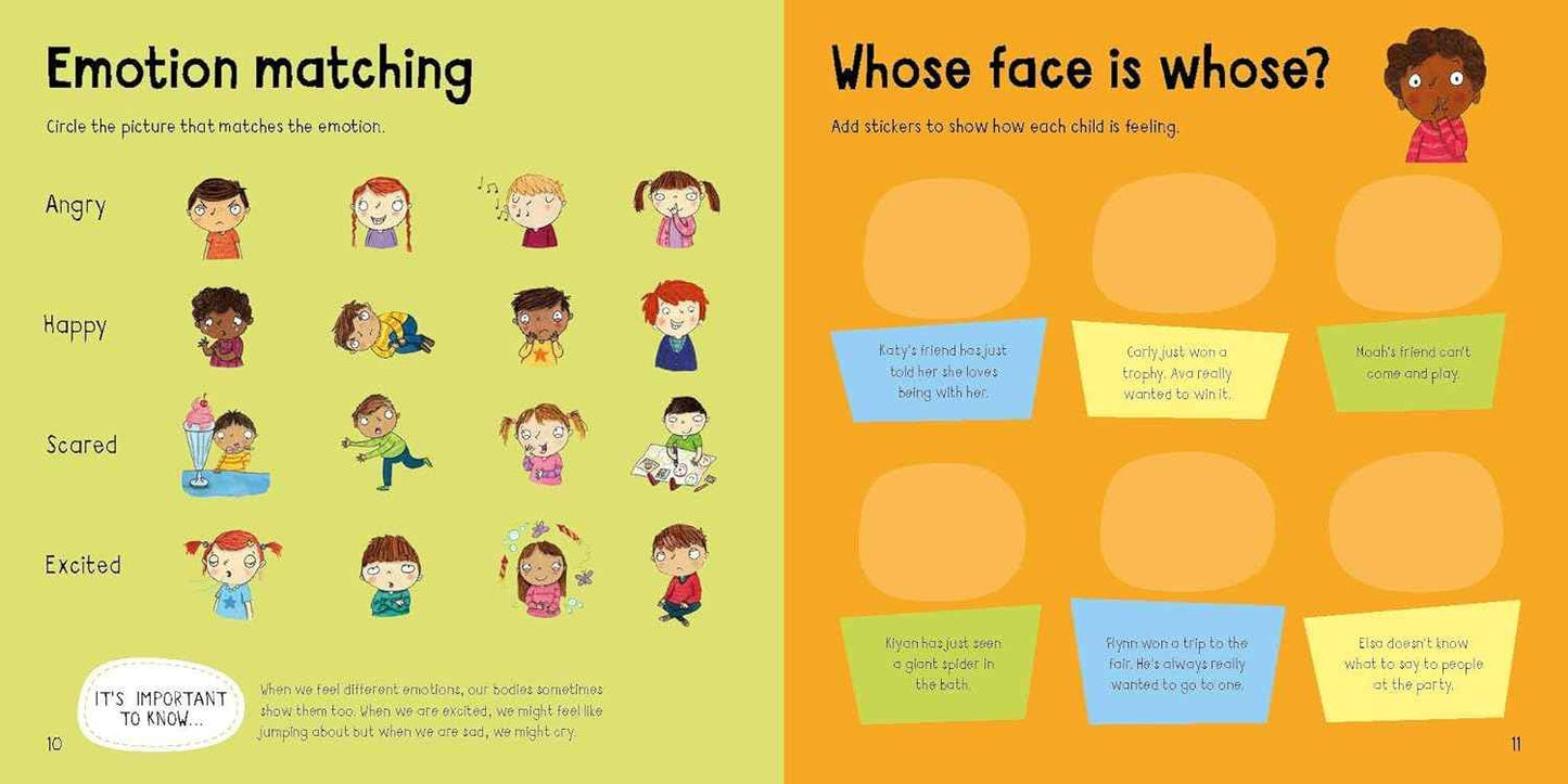 How Are You Feeling Today Sticker Activity Book with 50 Stickers (Paperback) Interactive Kids Book Emotions Art and craft for kids 3yrs+