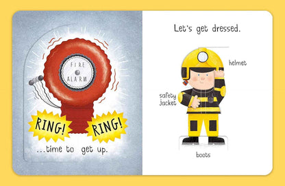 Busy Day Firefighter Lift the Flap Interactive Book (Board Book) Kids Picture Book Baby Gifts Idea