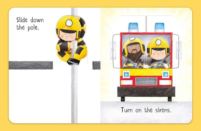 Busy Day Firefighter Lift the Flap Interactive Book (Board Book) Kids Picture Book Baby Gifts Idea