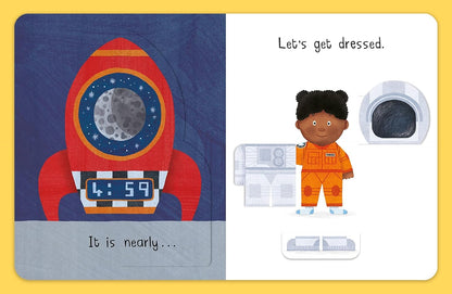 Busy Day Astronaut Lift the Flap Interactive Book (Board Book) Kids Picture Book Baby Gifts Idea