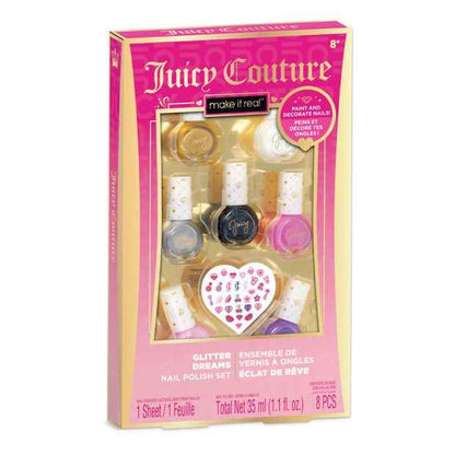 Glitter Nail Polish Set with Stickers, Seven Colours