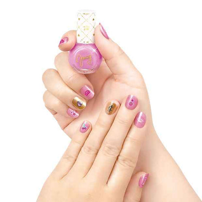 Glitter Nail Polish Set with Stickers, Seven Colours