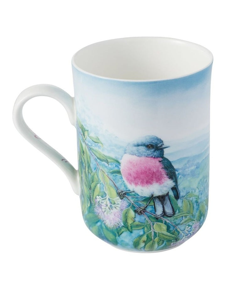 Birds of Australia KC 10 Year Anniversary Mug 300ml Rose Robin in Multi