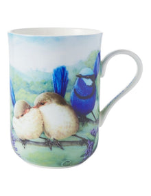 Birds Of Australia KC 10 Year Anniversary Mug 300ml Splendid Fairy Wren in Multi