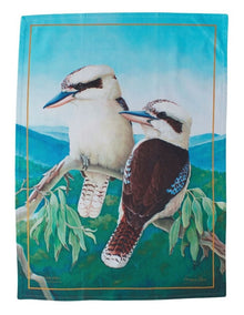 Birds of Australia Katherine Castle 10 year Anniversary 50x70cm Tea Towel Kookaburra Print